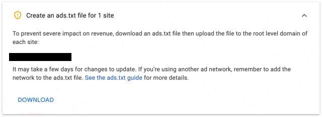 Download AdSense ads txt file